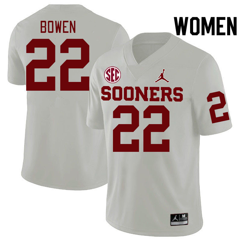 Women #22 Peyton Bowen Oklahoma Sooners 2024 SEC Conference College Football Jerseys-White